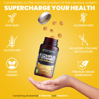 Only Nutrients | B Complex + Vitamin C | 180 Vegan Tablets (6 Months Supply) | All 8 B Vitamins B1-B2-B3-B5-B6-B12, Biotin, Folic Acid, Enhanced for Energy, Immune & Nervous System Support - UK Made