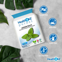 Health4All Lemon Balm 450mg 60 Capsules, Melissa for Anxiety & Stress During The Day, Purest Supplement, Additives Free | Vegan Capsules (not Tablets) Made in UK