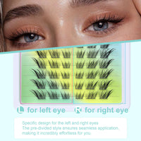 Fox Eye Lashes Lash Clusters C Curl Fox Eye Cluster Lashes Wispy Cat Eye Lashes Natural Individual Lashes Individual Cluster Eyelashes 72pcs Lashes Individual Cluster Lash Individuals by Obeyalash