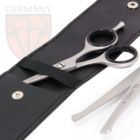 3 Swords Germany – Professional Nostril Nose and Ear Hair Scissors, Stainless Steel, Straight Rounded Blade with Black case