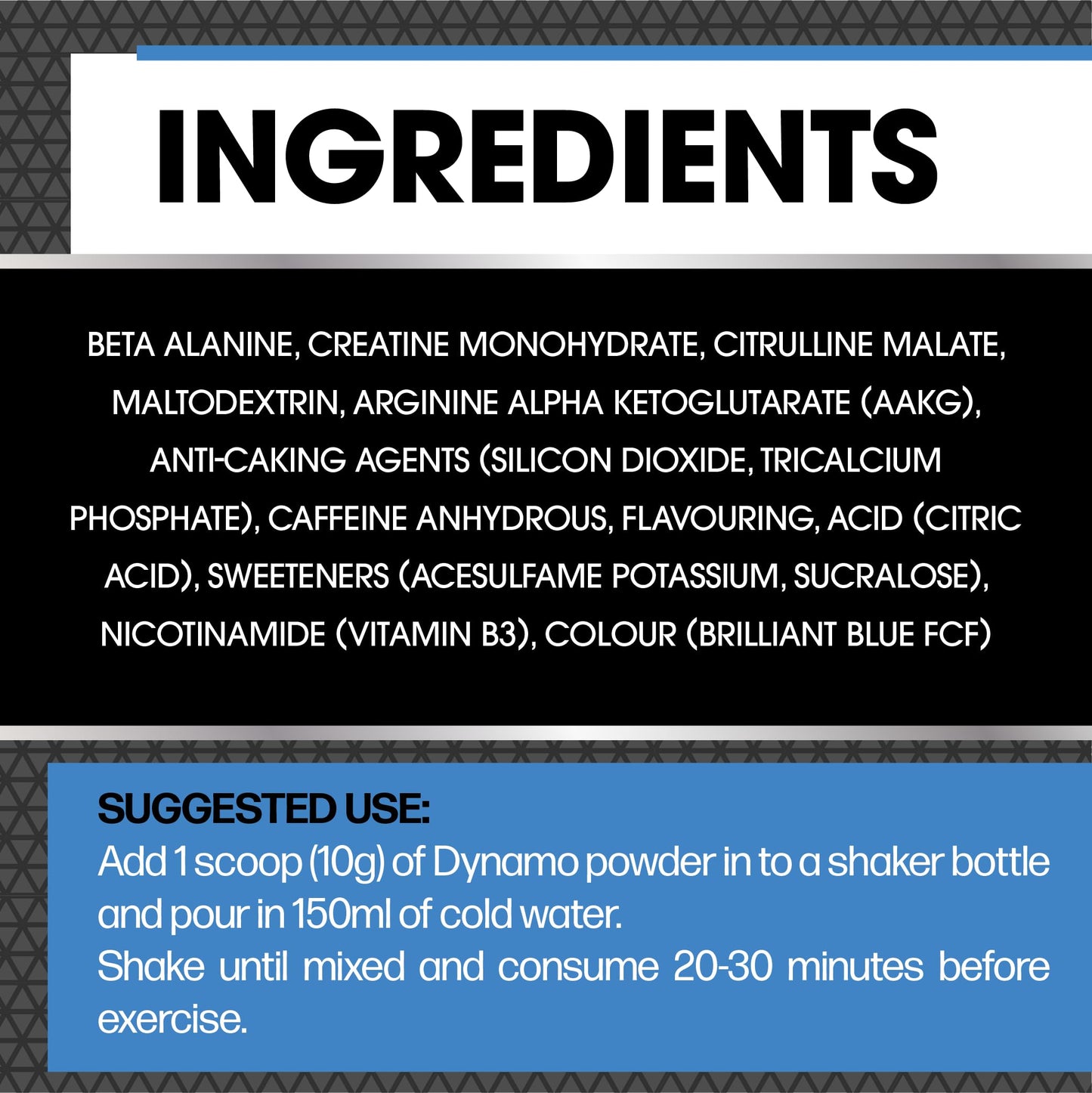 Protein Dynamix - Dynamo Pre Workout - High Intensity Performance - Blue Raspberry - 3000mg Citrulline + AAKG • 2500mg Beta Alanine • 2000mg Creatine • 250mg Caffeine • 200g