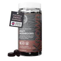 Known Multi Mushroom Gummies 1,930mg/Serving – Blackcurrant Flavour – Lions Mane, Reishi, Cordyceps, Chaga, Maitake – Brain, Focus, Immune Support – 60 Gummies, 1 Month Supply – Vegan Supplement