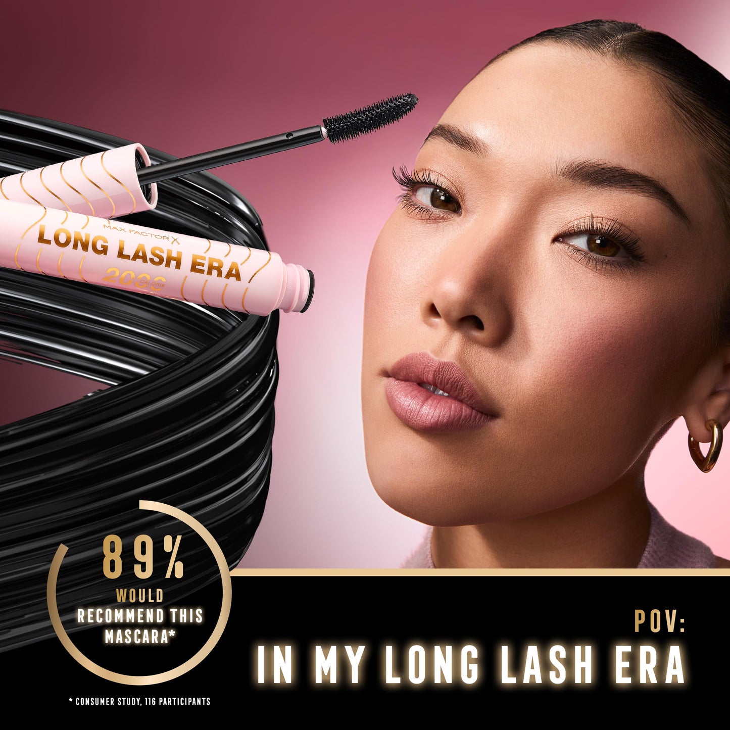 Max Factor 2000 Calorie Long Lash Era, 001 Black, Lengthening Tubing Mascara, Bold Volume, Visibly Longer Lashes, Curved Brush Design, All-Day Wear, Clump-Free, Smudge-Proof, 7.8ml