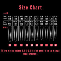 NOVO OVO 500 pcs Extra Long Curved Stiletto Nail Tips, XXL 2XL Sharp False Nails Extension for Acrylic, Clear Hawk Curve Eagle Claw Half Cover Gel x 10 Sizes Bag Packaging for Salon