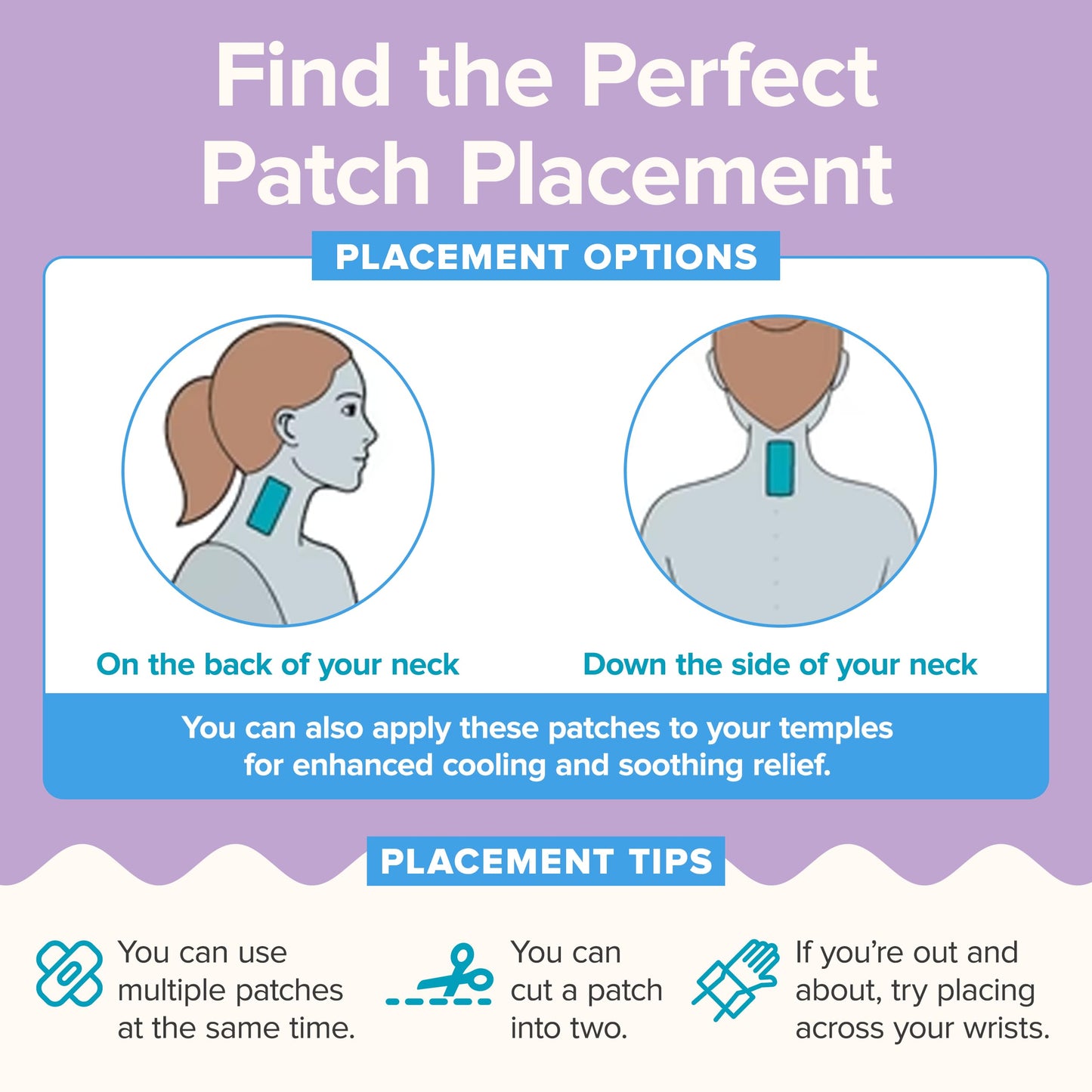 BeYou Cooling Forehead Patch for Hot Flashes, Menopause, Head discomfort, Head Tension - Infused with Basil & Rosemary - Designed specifically for hot Flashes