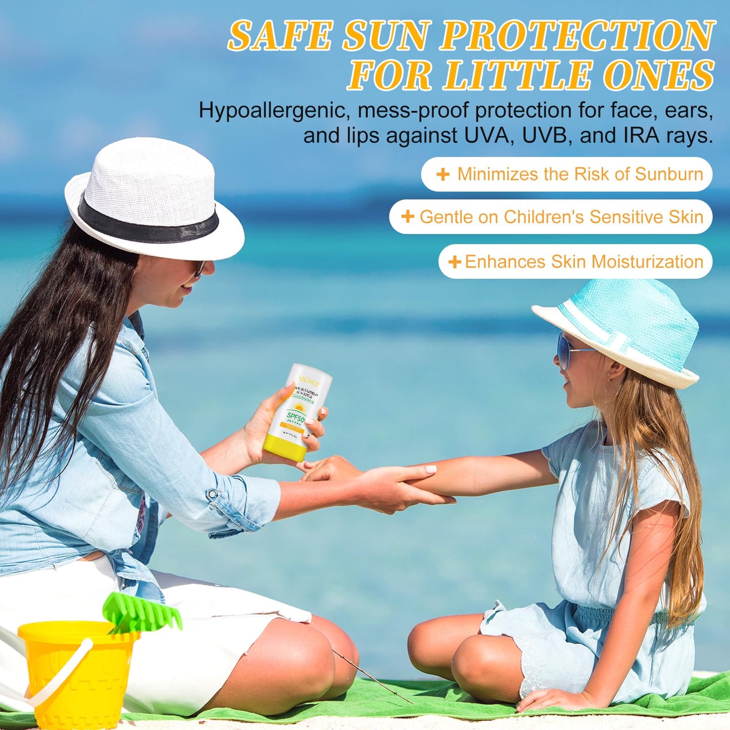 MXCZBSM Solid Sunscreen Stick,Spf 50 + High Times Sunscreen With Uv And Infrared Double Protection,Long-Lasting Waterproof Up To 80 Minutes,Effectively Prevent Sunlight Damage To The Skin