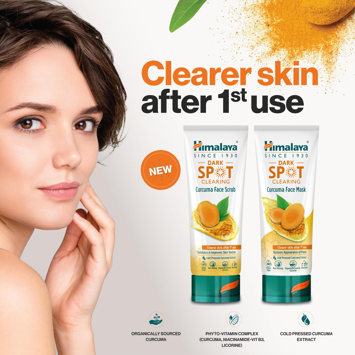 Himalaya Dark Spot Clearing Curcuma Face Scrub, Exfoliates and Improves Skin Texture, 75ml