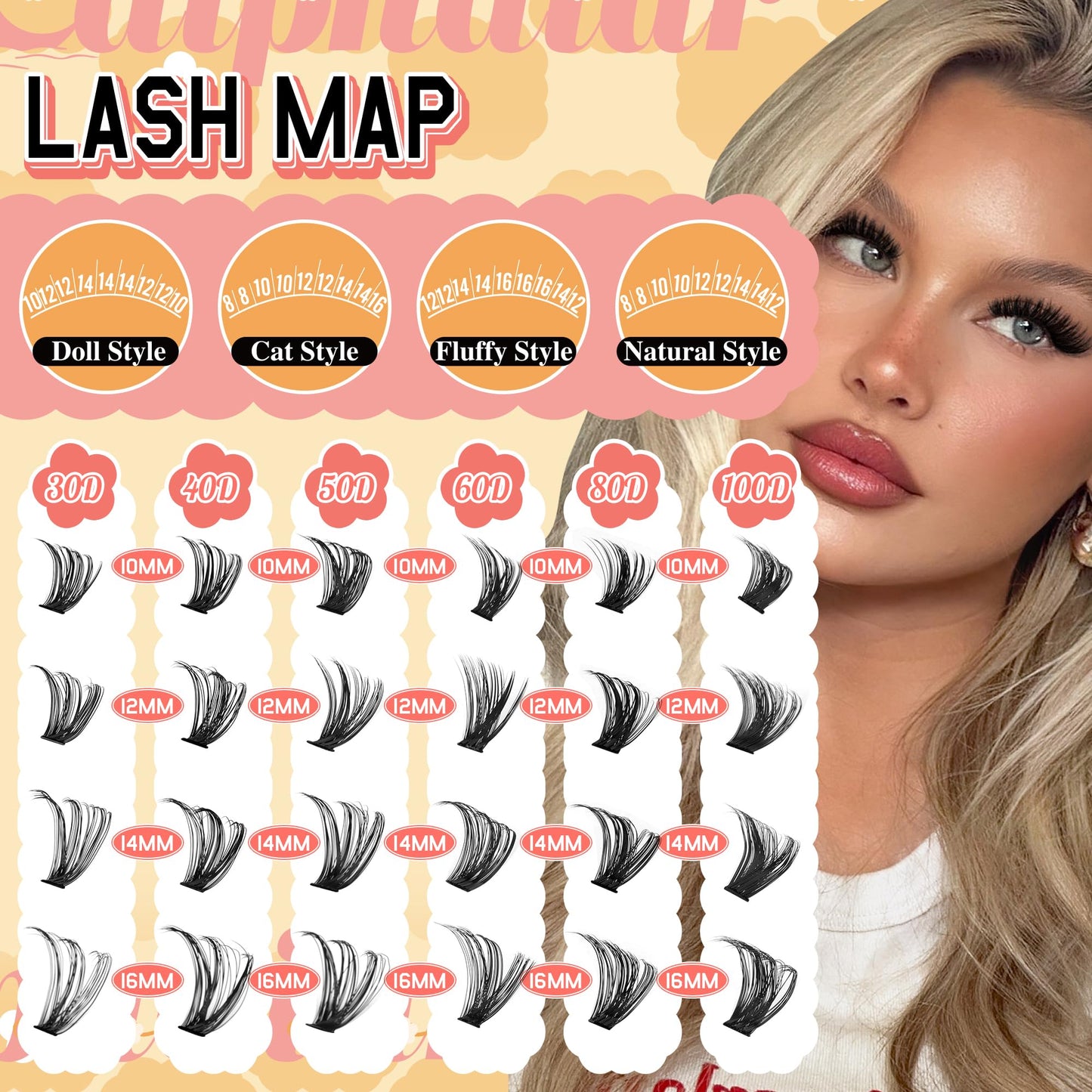 calphdiar Calphdiar Wispy Cluster Lashes D Curl Individual Eyelashes Natural Lash Clusters Fluffy Lashes Individual Cluster 476pcs Eye Lashes DIY Lash Extensions for Beginners(30+40+50+60+80+100D)