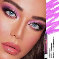 LYNTYAOU Bright Purple Shimmer Eyeshadow Stick, Pink Pearl Cream Eye Shadow Pen, Mermaid Glitter Color Crayon Eyeshadows Pencil, Pearlescent High Pigmented Eyeliner, Smooth for Eyes Makeup
