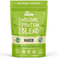 BodyMe Organic Vegan Protein Powder Blend, Naked Natural - Unsweetened, Low Carb, 3 Plant Based Vegan Protein Powder with 25g of Complete Protein, Gluten and GMO Free, 500 gm