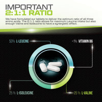 Xellerate NUTRITION BCAA Amino Acid Tablets - 3000mg per Serving - 425 Vegan Tablets not Capsules or Powder - Supplement with Vitamin B6 2:1:1 - Made in The UK - Xellerate Nutrition
