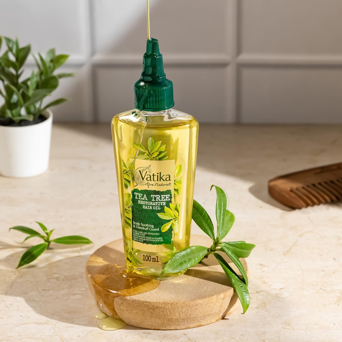 Vatika Naturals Vatika Afro Naturals Tea Tree Hair Oil - 100 ml | Restorative Hair Oil With Nourishing Blend | For Soothing Scalp & Protect Against Dandruff