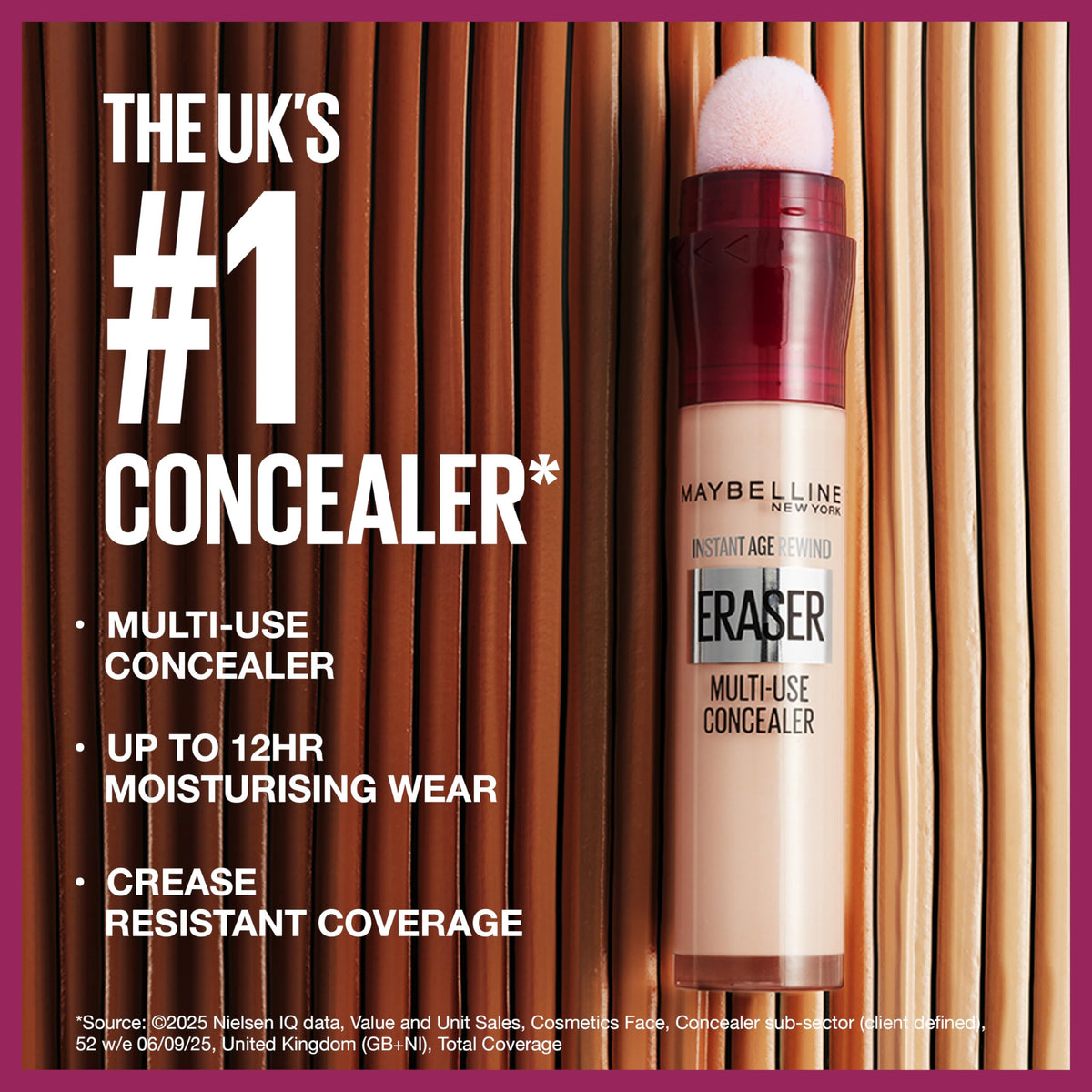 Maybelline Instant Anti-Age Eraser Eye Concealer for Face, Dark Circles, Blemish & Fine Lines Concealer, Full Coverage, Dermatologist Tested, Suitable for Sensitive Skin, Shade: 115 Warm Light