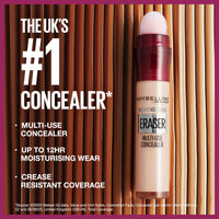 Maybelline Instant Anti-Age Eraser Eye Concealer for Face, Dark Circles, Blemish & Fine Lines Concealer, Full Coverage, Dermatologist Tested, Suitable for Sensitive Skin, Shade: 115 Warm Light