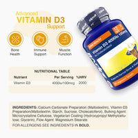Zipvit Vitamin D3 4000 IU, 360 Maximum Strength Vitamin D Tablets, 12 Months Supply, Vegetarian, 1 a Day, VIT D3 As Cholecalciferol, Supports Bones Muscles, Immune System