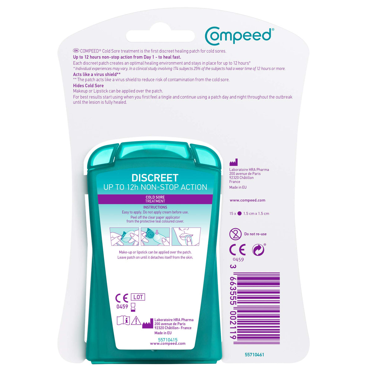 Compeed Cold Sore Patch, 30 Patches (2 Packs of 15 Patches)