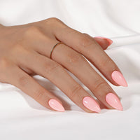 KQueenest Rose Pink Press on Nails Almond Medium Length, Almond False Nails, Glossy Solid Dark Pink Fake Nails Press ons Stiletto, Reusable Soft Gel Stick on Nail for Women, 24 Pcs