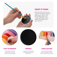 Funki Face & Body Paint Black Oil-Based Facepaint - Pack Of 1 - Pot of Black Face Paint - Fancy Dress Costume Makeup Accessory