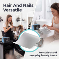 ReadySteadyServe Nail & Hair Silver Foil, Aluminium Hair Foil Roll for Hairdressing and Beauty. Hair Highlighting, Bleaching, Coloring, Salon, Modeling, Cosmetic. Use for gel removal, wraps 30m x 10cm