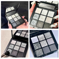 Ezyuanchly Smokey Eyeshadow Palette,9-Color Halloween Black Smokey Eyeshadow Palette,Matte Shimmer Black Dark Gray Smokey Eyeshadow Palette Gothic Palette Waterproo,Good for Halloween