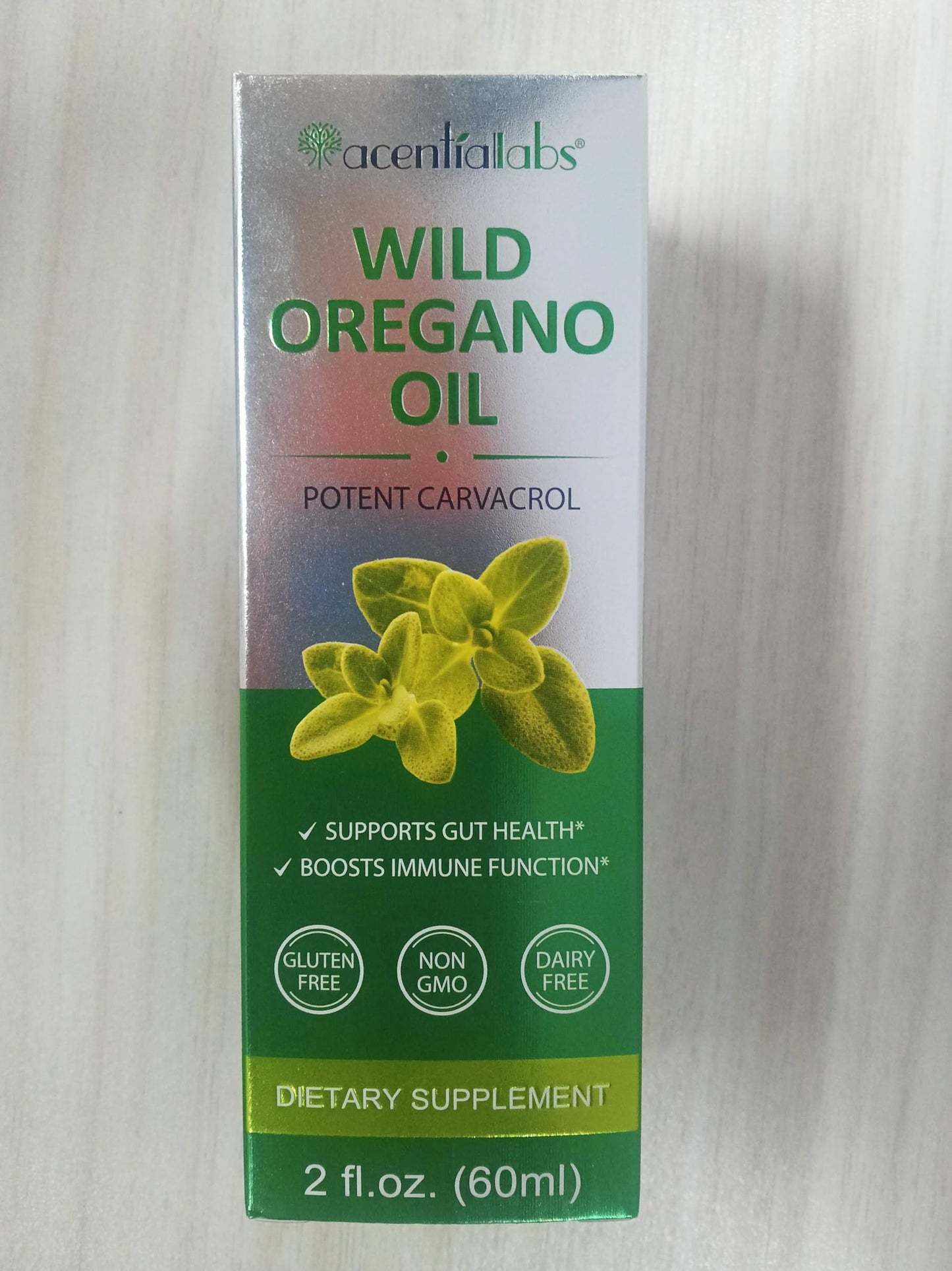 HEXIN 60ml Wild Oregano Oil Drops, with Potent Carvacrol, Mediterranean Wild Oregano Oil, Vegan Herbal Supplement for Immune and Digestive Support, Vegetarian, Non-GMO