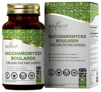Ezyleaf Saccharomyces Boulardii [5 Billion CFU] | 90 Vegan Capsules | Probiotic Supplement | S Boulardii Probiotic with Clean Fillers | ISO Certified, Non-GMO, Gluten & Allergen Free | Made in UK