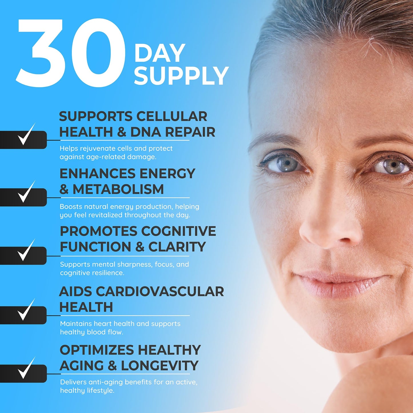 Directpurity Direct Purity NAD Supplements – 1150 mg Healthy Aging Liposomal NAD with Trans Resveratrol TMG and Piperine Blend Supports Cellular Health DNA Repair Energy and Metabolism – 60 Vegan Capsules