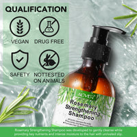 Bibonse Rosemary Shampoo for Hair Growth, Rosemary Mint Shampoo, Organic Hair Growth Shampoo with Biotin, Repairing and Nourishing Scalp, Anti Hair Loss Shampoo for Women Men, Sulfate Free, 300ml