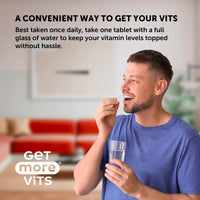 Get More Vits - Vitamin C 500mg Tablets (90 Tablets), Promotes Stronger Immune System, Strengthens Body's Natural Defences, Supports Faster Iron Absorption, Food Supplement, Vegetarian, Vegan