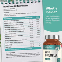 VitaBright Vitamin B Complex High Strength Methylated B Vitamins | B6 Vitamins with Folate & B12 Supplements | Complete Complex with 12 Active Nutrients | Not Liquid Drops Or Spray | Vitabright