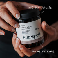 Puresport Lion's Mane Supplement | 60 Capsules | Lion's Mane Mushroom with 30% Polysaccharides | for The Brain Focus, Energy and Memory