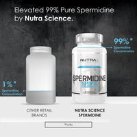 Nutra Science Spermidine 99% Concentration | 100X More Potent Than Wheat Germ Spermidine Supplements | 90 Vegan Spermidine Capsules 10mg Serving Highest Purity in The UK