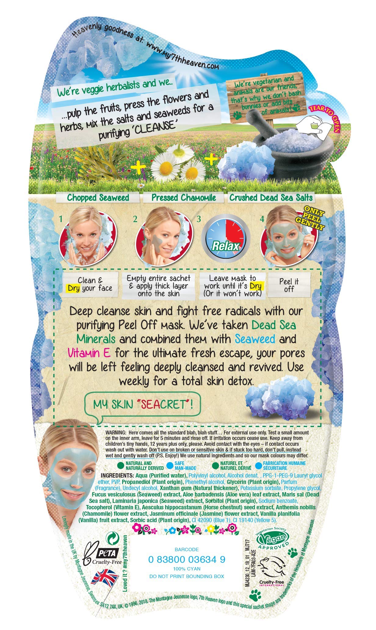 7th Heaven Dead Sea Peel-Off Face Mask, 10 ml