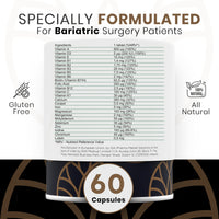 Auralia Medical Group Bariatric Multivitamins with Iron & Calcium + Minerals 1 PER Day Vitamins Gastric Bypass Sleeve Supplements 60 Tablets (2-Month Supply)