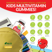 Multivitamin for Kids (5+) - 120 Vegan Gummies - 4 Month Supply - Tasty Strawberry Flavour - Kids Vitamins Including C, D & B12 - Made in The UK by Nu U Nutrition