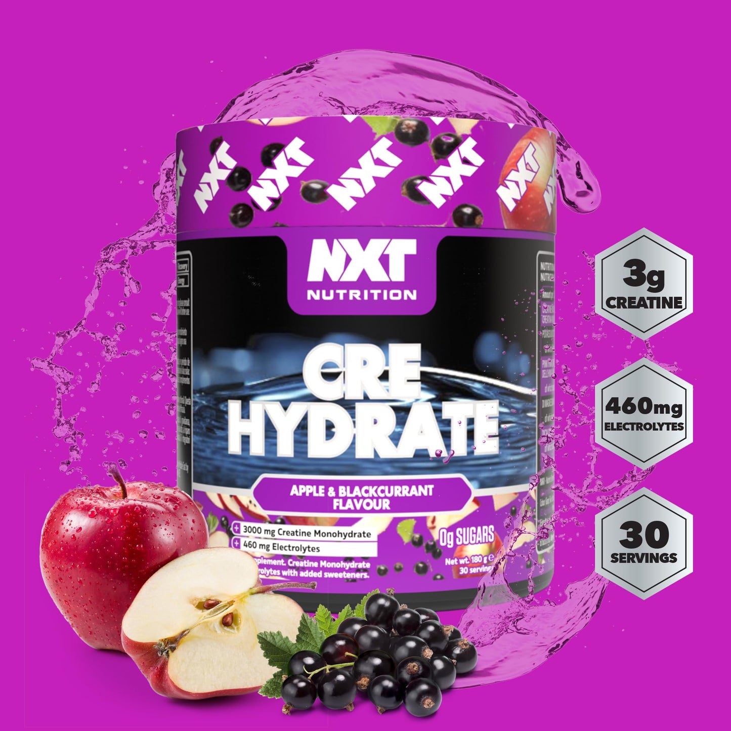 NXT Nutrition NXT Cre-Hydrate (180g, Apple and Blackcurrant)