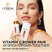 L'Oréal Paris Revitalift Clinical 12% Pure Vitamin C Serum (30ml) & SPF 50+ Invisible Fluid (50ml) Duo for Face, Antioxidant Protection, Brighter Smoother Skin, UV Protection