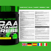 Scitec Nutrition BCAA + Glutamine Xpress – Essential Amino Acid Blend – with 5g 2:1:1 BCAAs – 5g Glutamine – Fortified with Taurine, 300 g, Citrus Mix