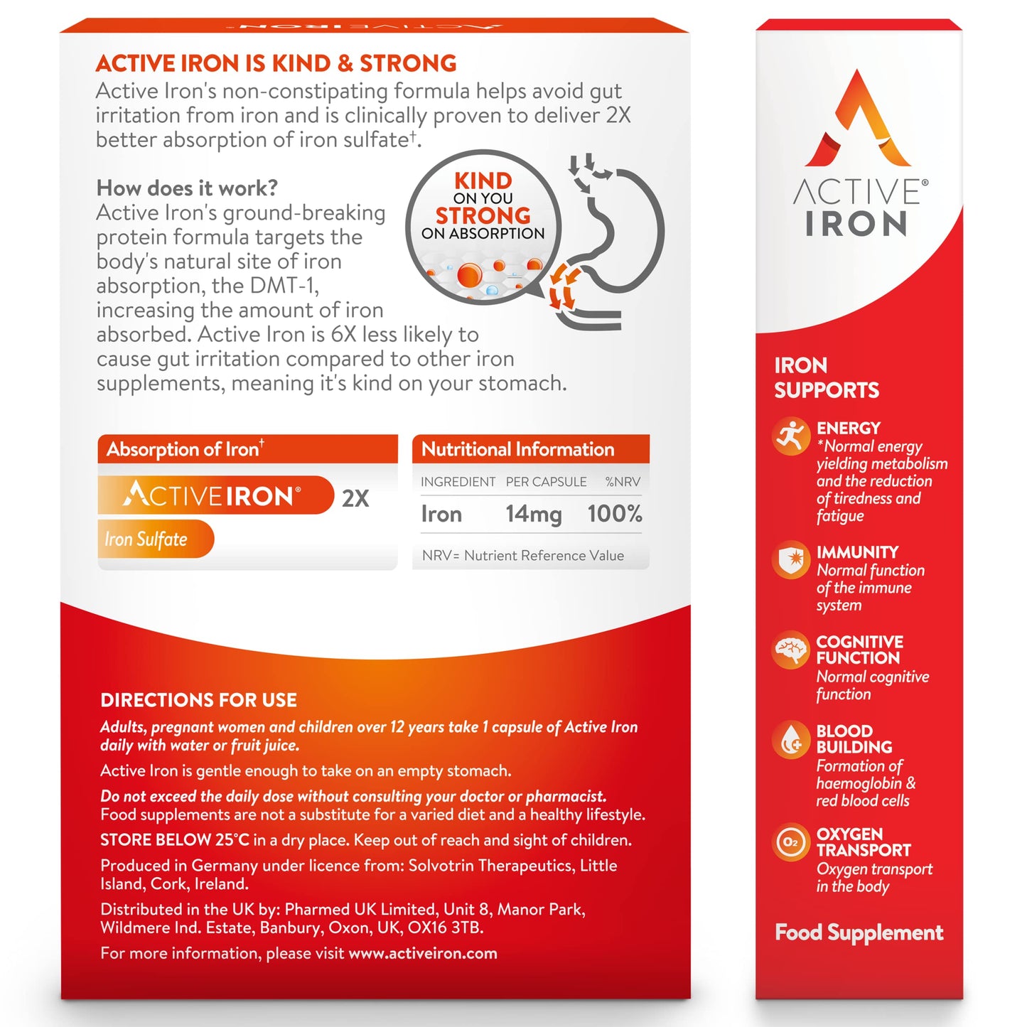 Active Iron Supplement | 30 Iron Capsules | Non- Constipating | Fights Tiredness & Fatigue | Clinically Proven to Increase Iron Levels