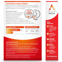 Active Iron Supplement | 30 Iron Capsules | Non- Constipating | Fights Tiredness & Fatigue | Clinically Proven to Increase Iron Levels