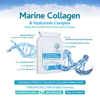 swiss bioenergetics Marine Collagen & Hyaluronic Acid Complex - 60 Capsules - 500mg of Highly Bioavailable Naticol® Hydrolysed Collagen