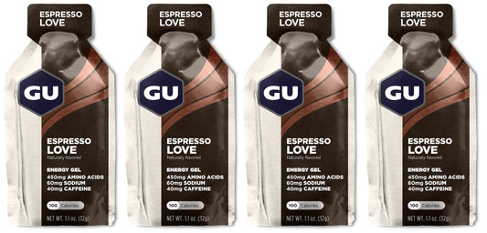 GU Gu Energy Running Gels - 4 Gel Taster Pack - Sports Energy Gels For Running , Cycling, Triathlon (Espresso Love)