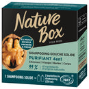 Nature Box - 4 in 1 Solid Purifying Shampoo - With Cold-Pressed Nut Oil - Hair/Scalp/Leather/Beard / Body - 99% Natural Ingredients - Soap of 85 g