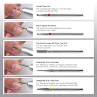 MelodySusie MELODYSUSIE Nail Drill Bits Set Diamond Metal Professional 3/32 Inches, for Acrylic Nails and Electric Nail Files Drill Machine Manicure Pedicure Home Salon Use, 10pcs (Sliver)