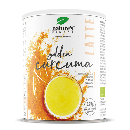 Nature's Finest by Nutrisslim Golden Curcuma Latte (125g), Delicious Turmeric Drink with Ginger and Cinnamon, Caffeine-Free, Vegan Latte Mix, 100% Organic Natural Ingredients