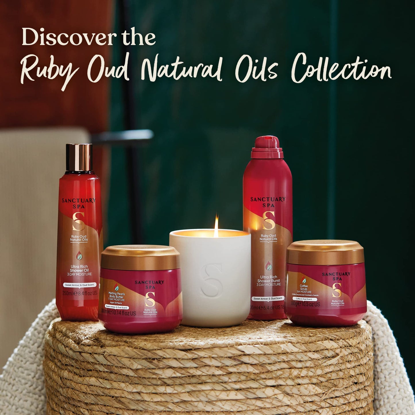 SANCTUARY Sanctuary Spa Ruby Oud Melting Pearl Body Butter with Shea Butter & Argan Oil, No Mineral Oil, Cruelty Free & Vegan Body Moisturiser for Women, 300g
