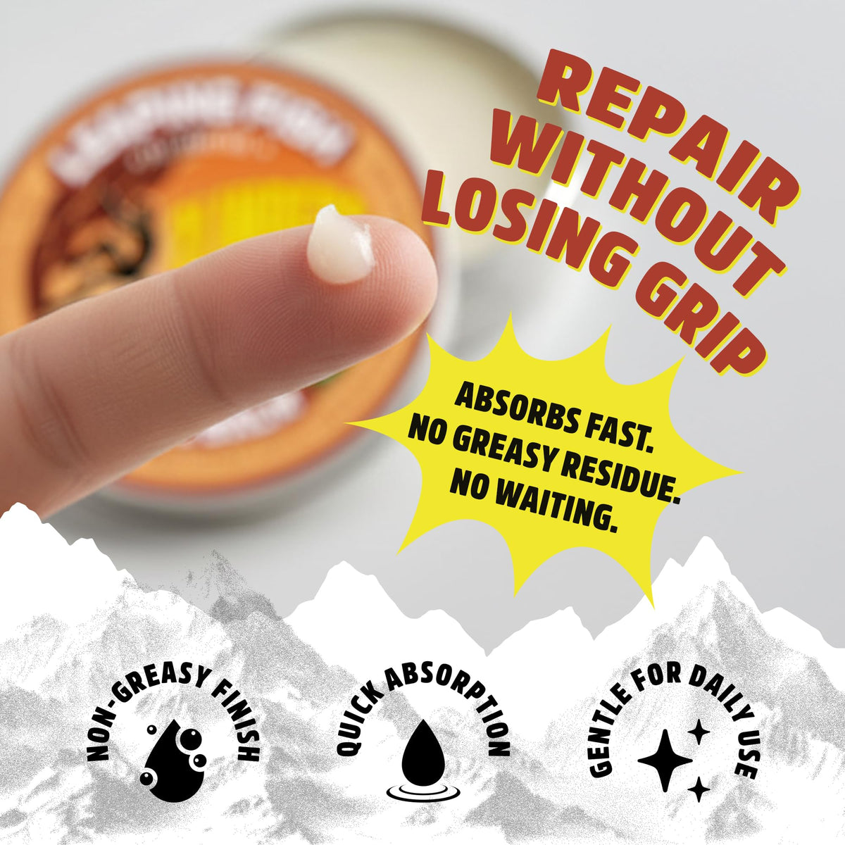 LEAPING FISH Climber's Skin Balm - Natural Vegan - Essential Oil Recovery Salve - Hand Moisturiser for Cracked Skin - Eco-Friendly Non-Greasy Formula - Unscented 60g Tin