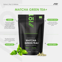 ALPHA01 Organic Matcha Green Tea Extract 1360mg - 180 Vegan Capsules - Boosted with Turmeric, Acerola & Black Pepper – Resealable and Recyclable Pouch by Alpha01