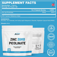Freak Athletics Zinc 30mg as Picolinate 120 Capsules Made in the UK