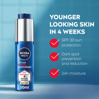 NIVEA MEN Anti-Age 2in1 Power Moisturiser (50ml), With SPF 30, Thiamidol, and Hyaluronic Acid for Sun Protection, Dark Spot Prevention, and Younger-Looking Skin